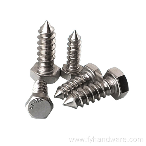 stainless steel hexagon head self-tapping wood screw